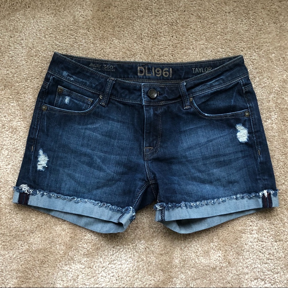 DL1961 Cuffed Distressed Jean Shorts